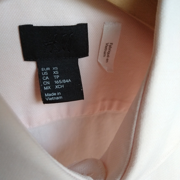 Peach H&M men's dress shirt size XS/chemise habill - Picture 2 of 5
